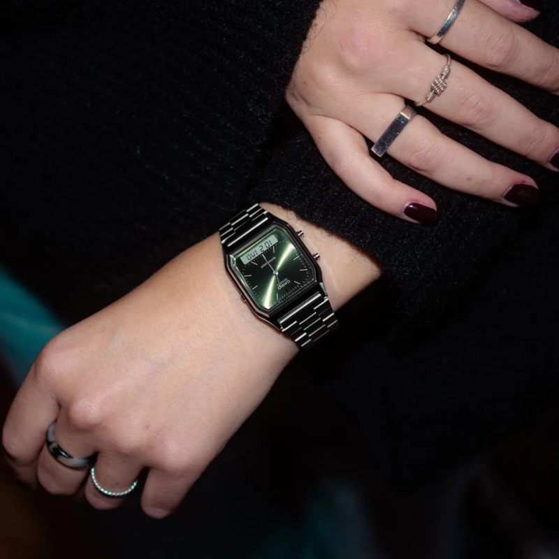 Orologio CASIO VINTAGE EDGY COLLECTION SUNRAY DIAL - GREEN MOSS Unisex