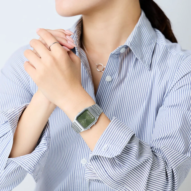 Orologio CASIO VINTAGE EDGY COLLECTION SUNRAY DIAL - GREEN MOSS Unisex