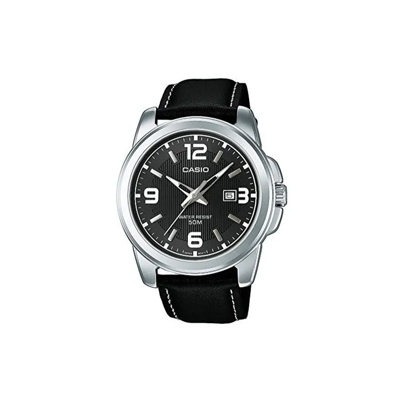 Orologio CASIO COLLECTION BOLD DATE - LEATHER, BLACK Uomo