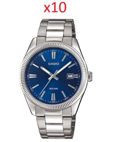 Orologio CASIO COLLECTION DATE - NAVY BLUE - SPECIAL PACK 10 PC Uomo