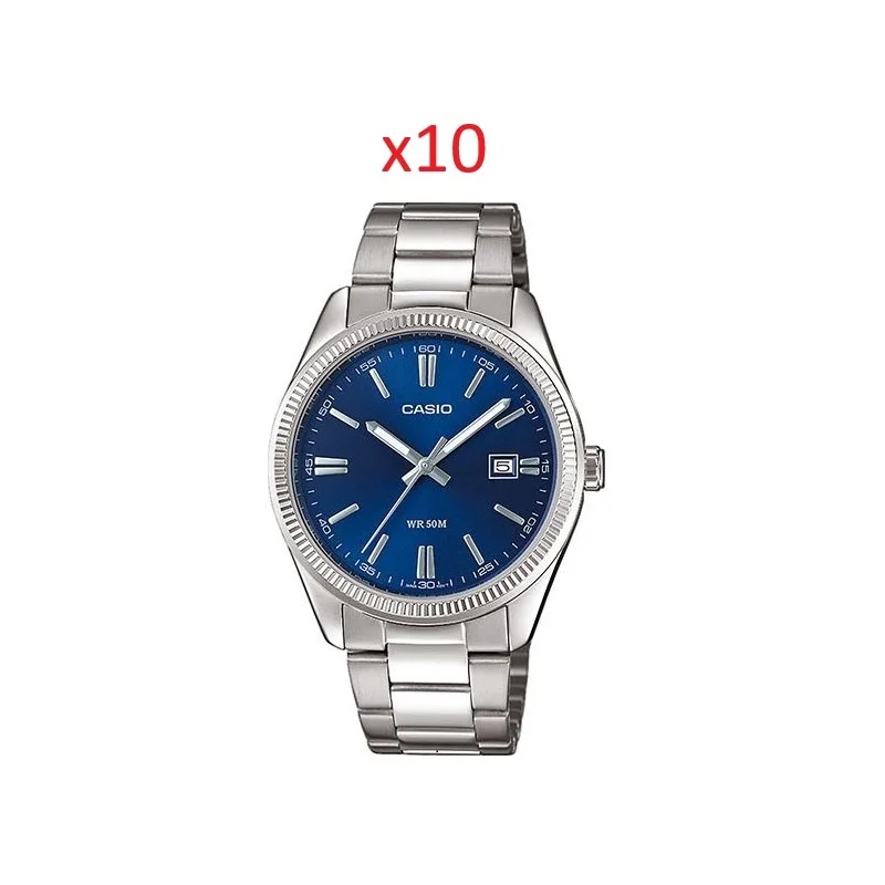 Orologio CASIO COLLECTION DATE - NAVY BLUE - SPECIAL PACK 10 PC Uomo