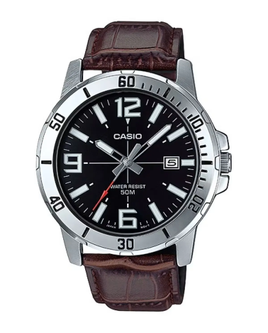 Orologio CASIO SPORT COLLECTION DIVER 50M LEATHER - BROWN Uomo