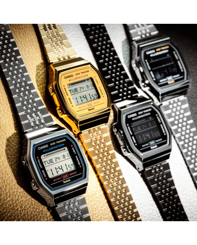 Orologio CASIO VINTAGE BLUETOOTHÂ® SMARTPHONE LINK - BLACK - built-in accelerometer senses body movements + steps counter Unisex