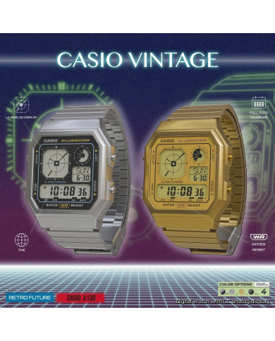 Orologio CASIO VINTAGE RETRO FUTURE EDGY COLLECTION - FULL GOLD Unisex