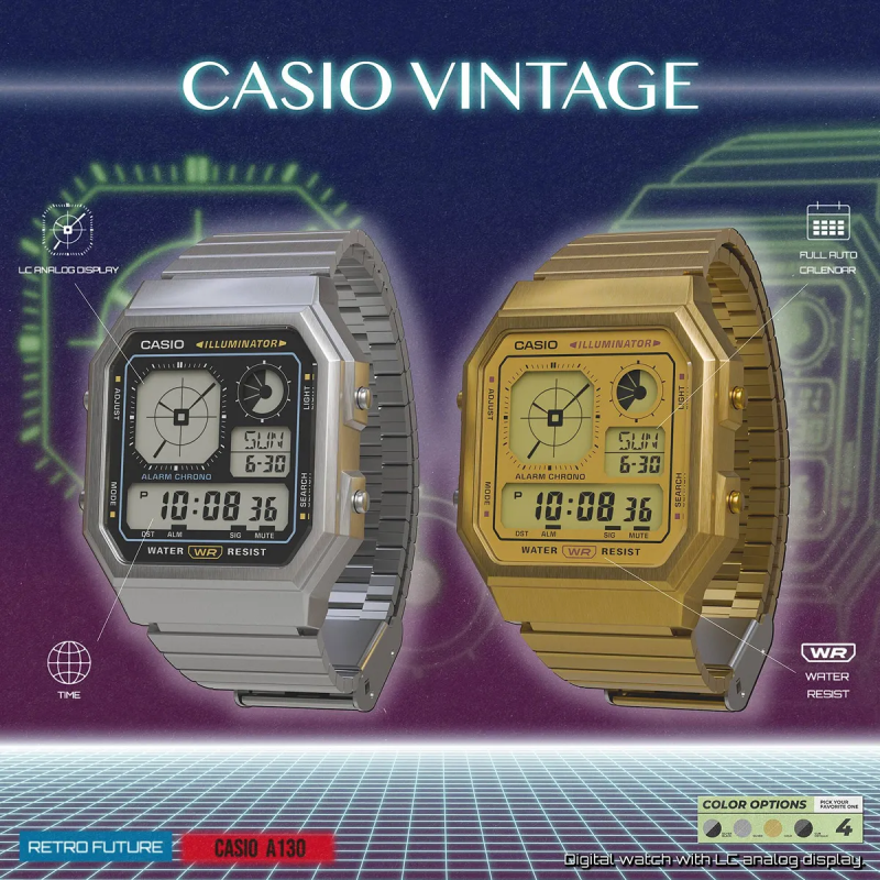 Orologio CASIO VINTAGE RETRO FUTURE EDGY COLLECTION - FULL GOLD Unisex