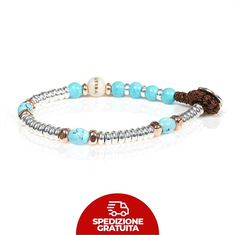 Bracciale Gerba Mon Amour Argento e perle pietra Turchese
