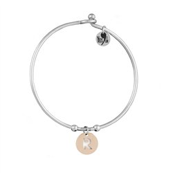 Bracciale Rigido Con Iniziale Rosè