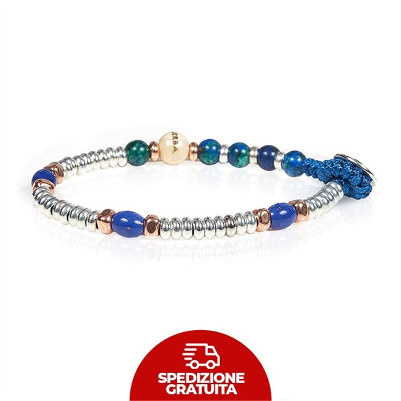 Bracciale Gerba Mon Amour Argento Occhio di Tigre blu