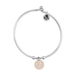 Bracciale Rigido Con Iniziale Rosè