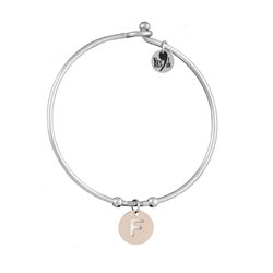 Bracciale Rigido Con Iniziale Rosè