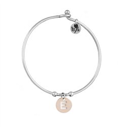 Bracciale Rigido Con Iniziale Rosè