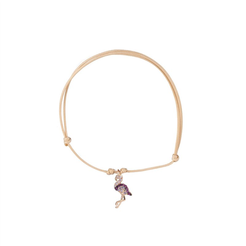 Bracciale Feel Rainbow Argento Cordino Fenicottero