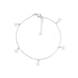 Cavigliera Catena Argento con Stelle pendenti