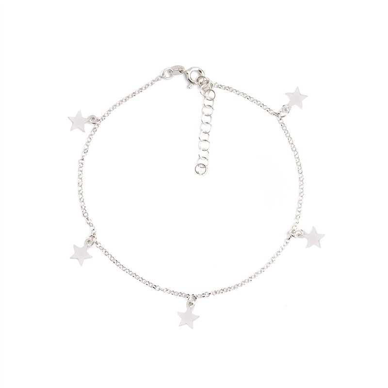 Cavigliera Catena Argento con Stelle pendenti