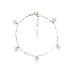 Cavigliera Catena Argento con Cuori pendenti