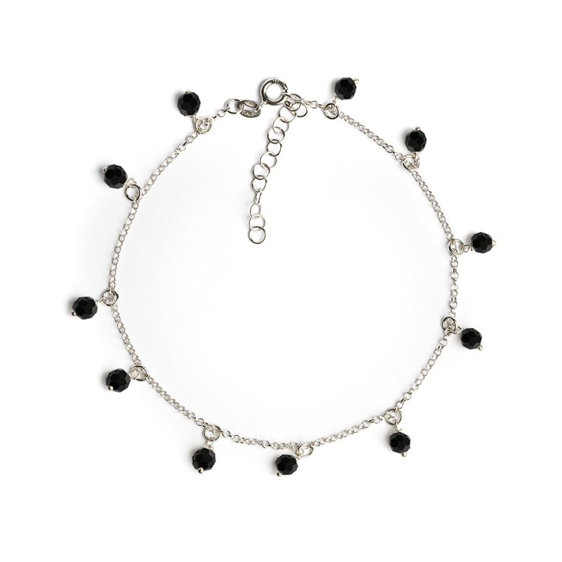 Cavigliera Catena Argento Con Perle Pendenti