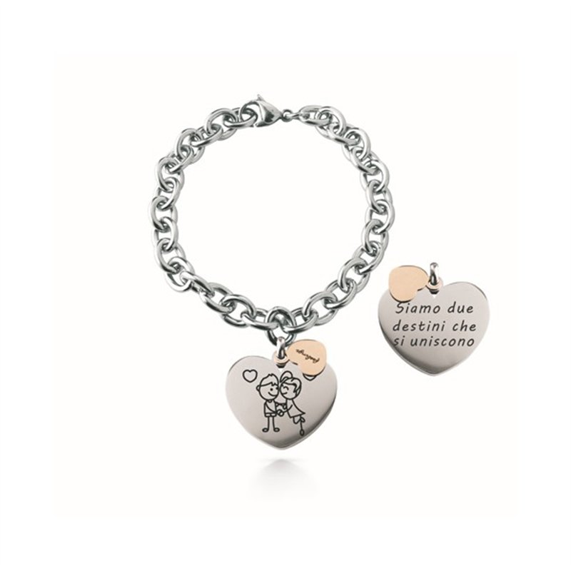 Bracciale Catena rolò, acciaio – Siamo due destini che si uniscono