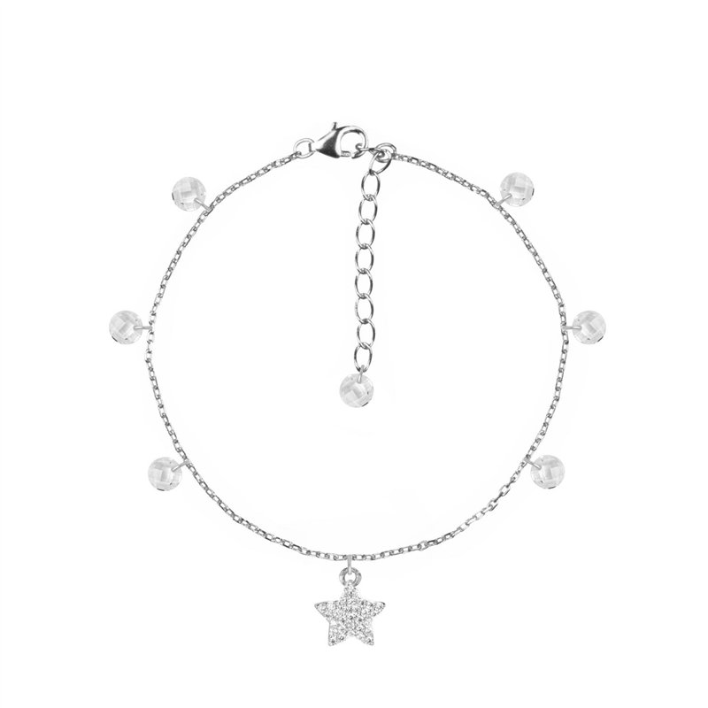 Bracciale Feel Luxury Argento Smeraldi Multiciondolo Stella