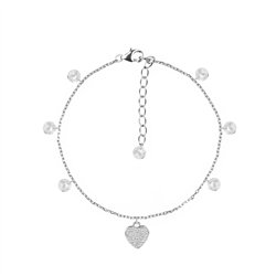 Bracciale Feel Luxury Argento Smeraldi Multiciondolo Cuore