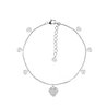 Bracciale Feel Luxury Argento Smeraldi Multiciondolo Cuore