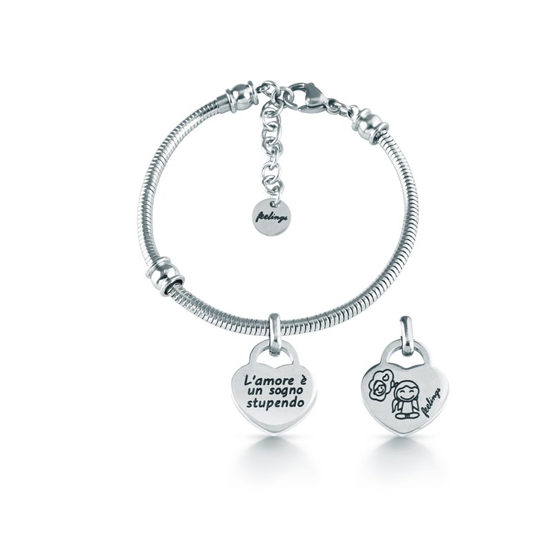 Bracciale snake, acciaio – L’amore è un sogno stupendo