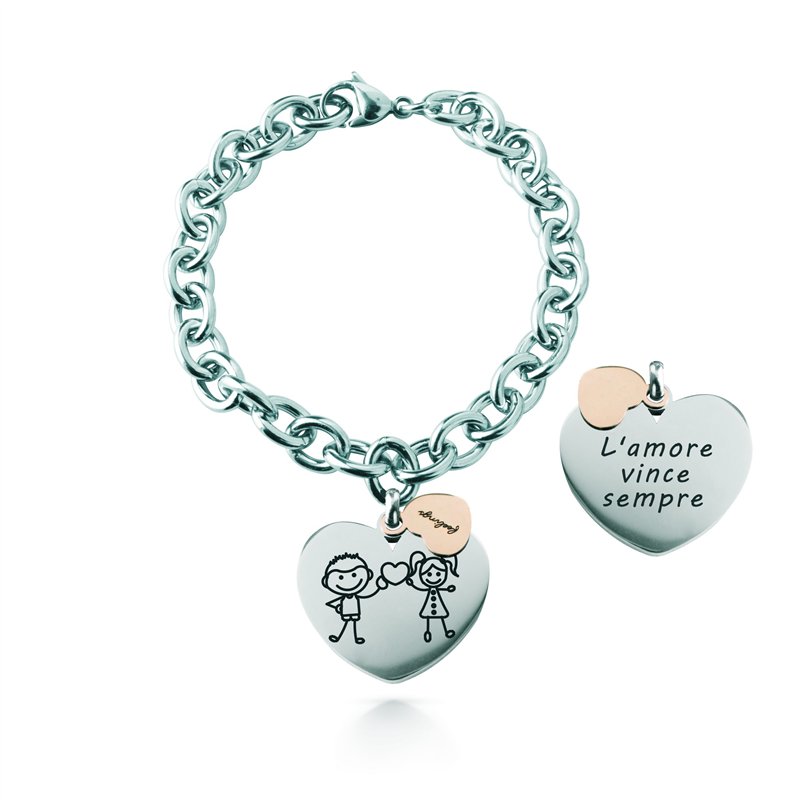 Bracciale Catena rolò, acciaio – L’amore vince sempre