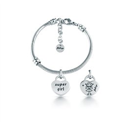 Bracciale snake, acciaio – Super Girl