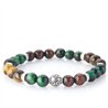 Bracciale Stone Green Island argento occhio di tigre multicolor
