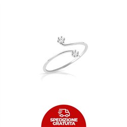 Anello in oro bianco con contrariè di diamanti