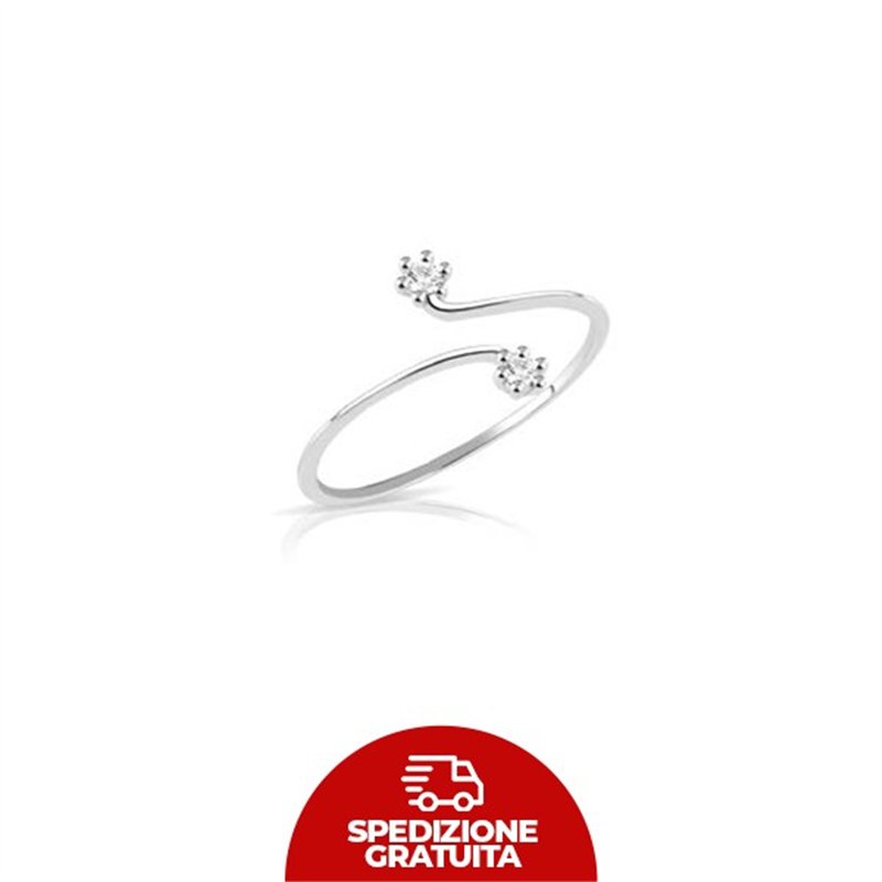 Anello in oro bianco con contrariè di diamanti