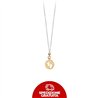 Collana in oro bianco con ciondolo tondo e incisione di piedini