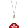 Collana in oro 18 kt con ciondolo con lettera e diamanti bianchi