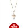 Collana in oro con ciondolo a forma di albero e diamanti