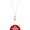 Collana in oro con ciondolo a forma di luna con brillantino
