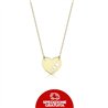 Collana in oro con ciondolo a forma di cuore e tre cuoricini forati
