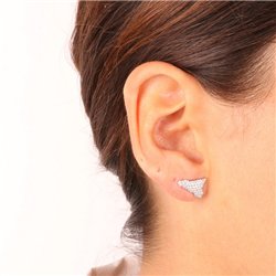 Orecchini in Argento 925 a forma di Sicilia impreziositi da zirconi bianchi