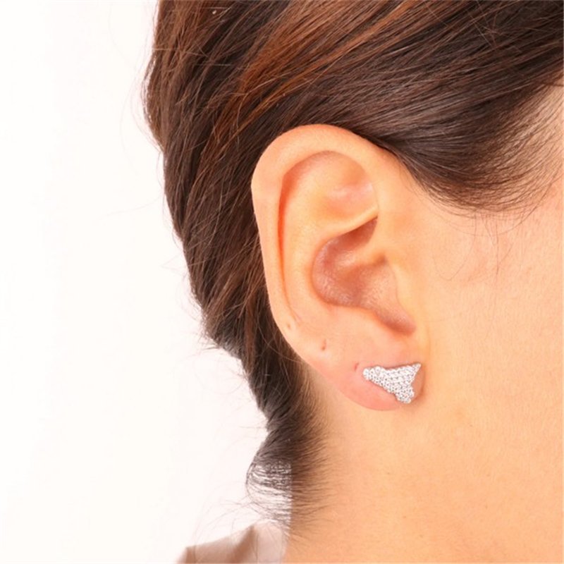 Orecchini in Argento 925 a forma di Sicilia impreziositi da zirconi bianchi