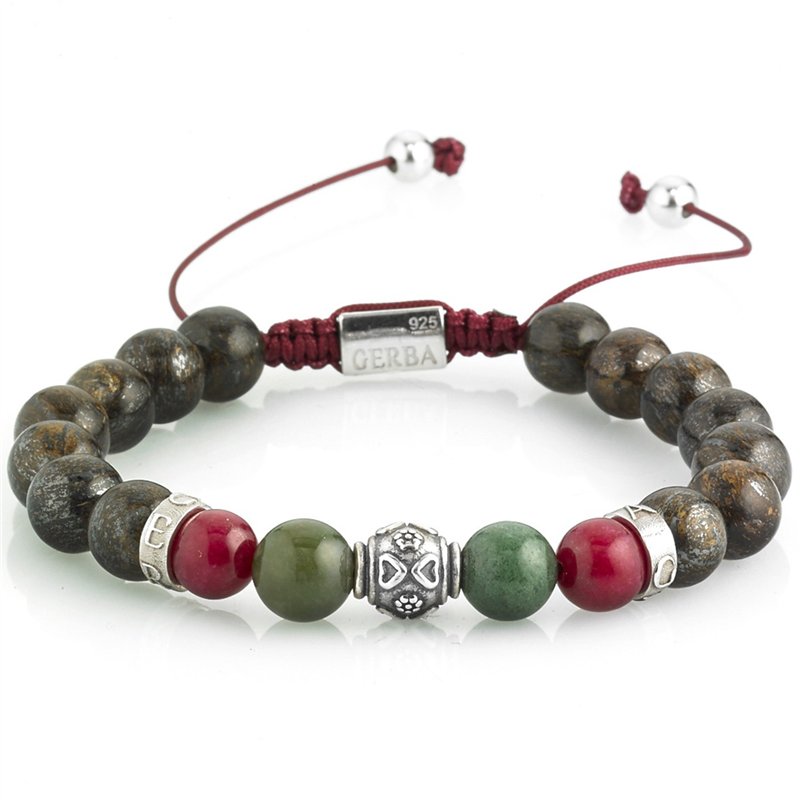 Bracciale Stone Nexos Bronzite Agata Argento