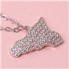 Collana in Argento 925 con ciondolo isola di Sicilia impreziosita da pavè di zirconi bianchi