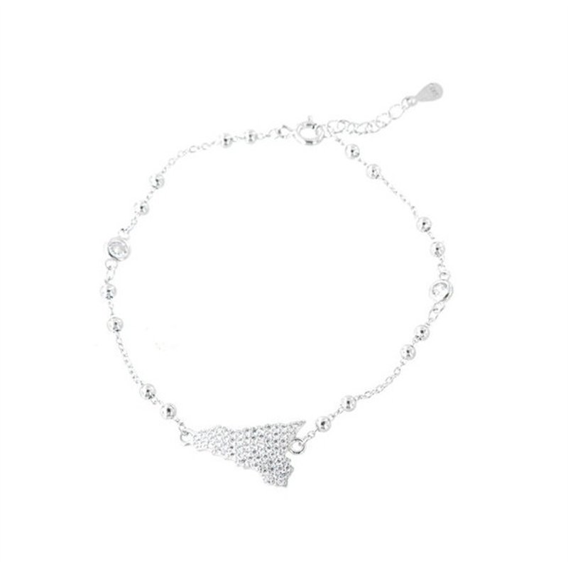 Bracciale in Argento 925 con forma isola siciliana, impreziosito da pavè di zirconi bianchi