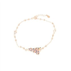 Bracciale in Argento 925 con forma isola siciliana, impreziosito da pavè di zirconi multicolore