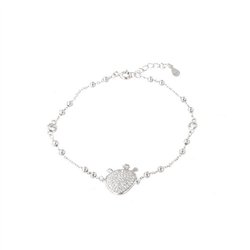 Bracciale in Argento 925 con ciondolo fico d’india, impreziosito da pavè di zirconi bianchi