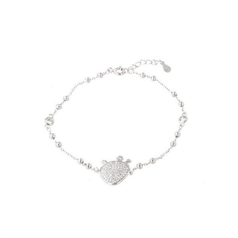 Bracciale in Argento 925 con ciondolo fico d’india, impreziosito da pavè di zirconi bianchi