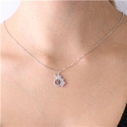 Collana in Argento 925 con ciondolo carretto siciliano, impreziosito da zirconi bianchi