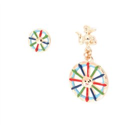 Orecchini in Metallo con carretto siciliano pendente da trinacria