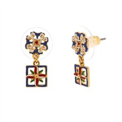 Orecchini in Metallo con pendente maioliche colorate