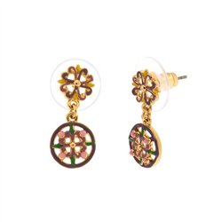 Orecchini in Metallo con pendente maioliche colorate