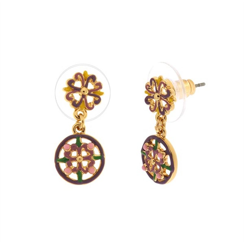 Orecchini in Metallo con pendente maioliche colorate