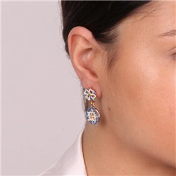 Orecchini in Metallo con pendente maioliche colorate