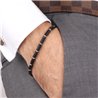 Bracciale in Acciaio con pietra onice nera e metallo lucido